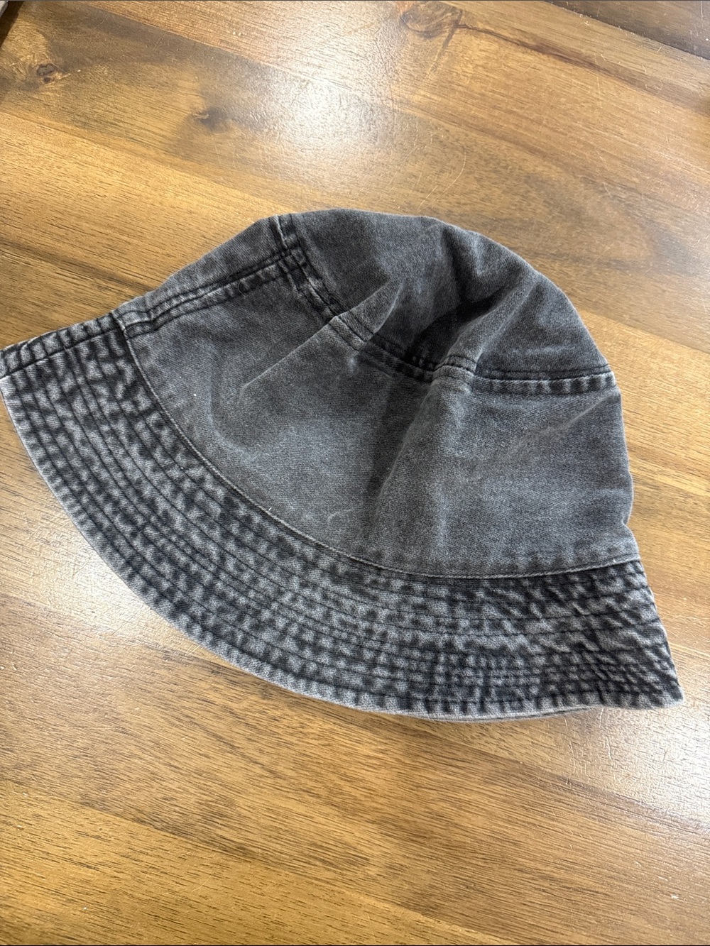 Kids Washed Black Cotton Bucket Hat